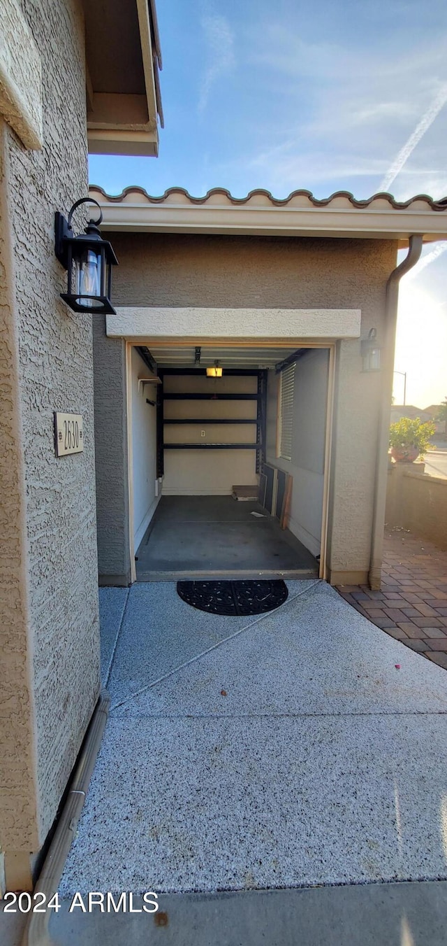 view of garage