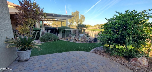 view of yard with a patio area