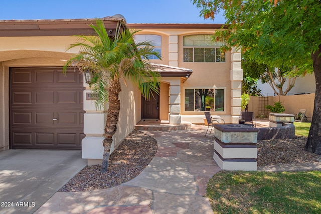 view of front of house with a garage