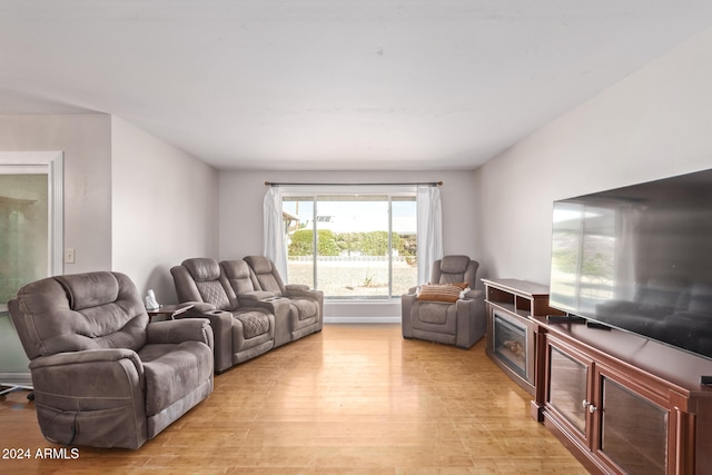 living room featuring light hardwood / wood-style floors