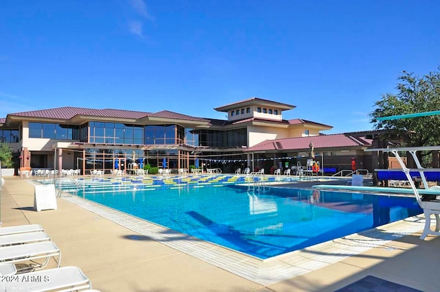 view of pool with a patio area