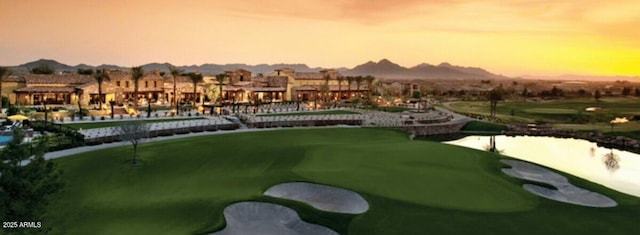 210 E Bergamot Ln, Queen Creek, AZ 85140 - view of home's community with a putting green, view of golf course, a water and mountain view, and a residential view