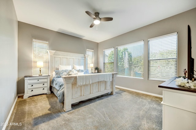 210 E Bergamot Ln, Queen Creek, AZ 85140 - bedroom featuring baseboards, carpet, and ceiling fan
