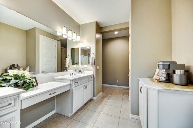210 E Bergamot Ln, Queen Creek, AZ 85140 - bathroom with vanity, tile patterned floors, and baseboards