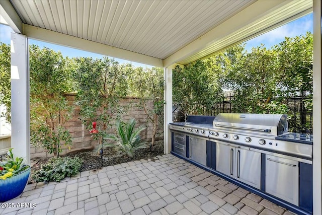 210 E Bergamot Ln, Queen Creek, AZ 85140 - fenced backyard with area for grilling and a patio area