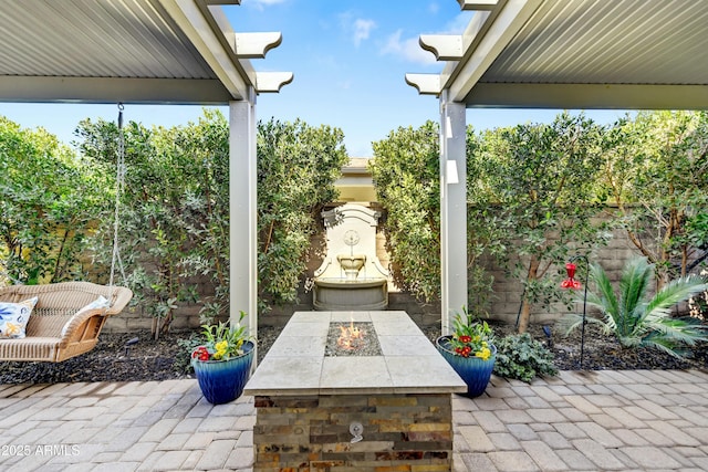 210 E Bergamot Ln, Queen Creek, AZ 85140 - view of patio with a fire pit