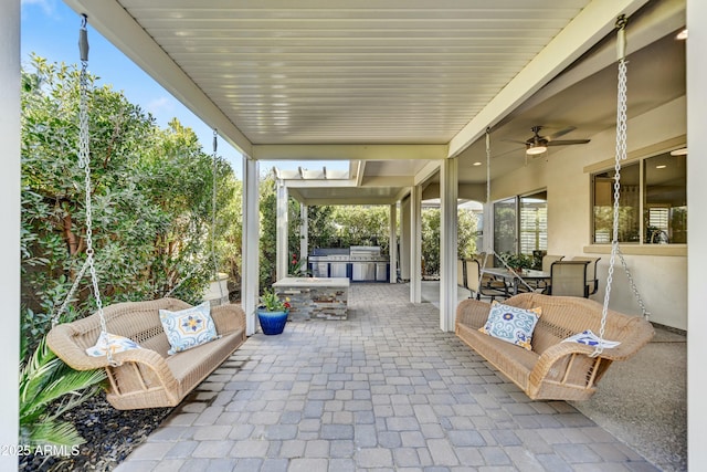 210 E Bergamot Ln, Queen Creek, AZ 85140 - view of patio with a ceiling fan