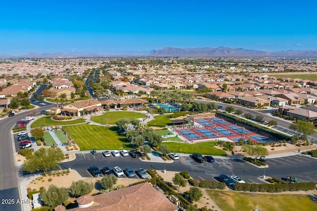 210 E Bergamot Ln, Queen Creek, AZ 85140 - aerial view of property's location featuring a mountain backdrop and nearby suburban area
