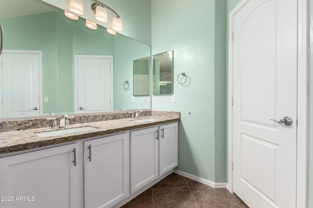 385 E Ironwood Dr, Chandler, AZ 85225 - full bath with baseboards, double vanity, and tile patterned floors