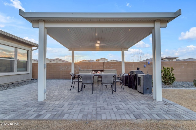 view of patio with area for grilling