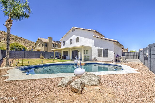 1853 N Rowen Cir, Mesa, AZ 85207 - view of swimming pool with a fenced backyard and a patio area