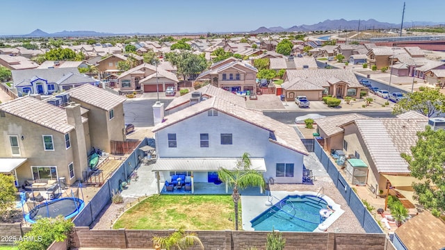 1853 N Rowen Cir, Mesa, AZ 85207 - aerial perspective of suburban area featuring a mountainous background
