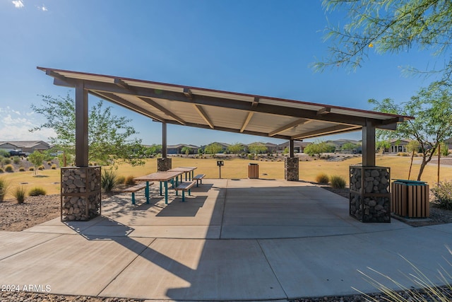 view of patio / terrace featuring a gazebo