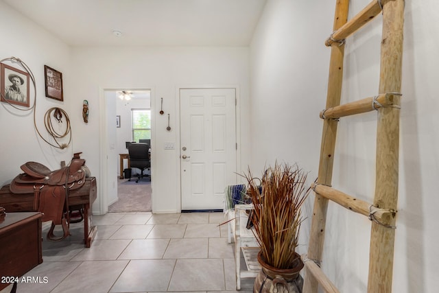 view of carpeted foyer