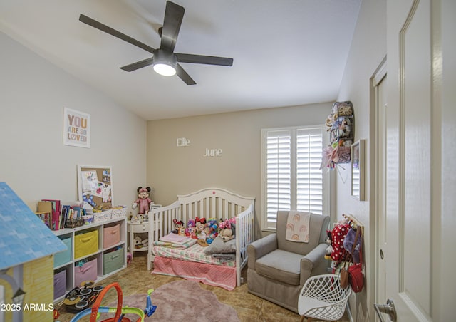 1217 S Longmore Ct, Chandler, AZ 85286 - bedroom with lofted ceiling and a ceiling fan