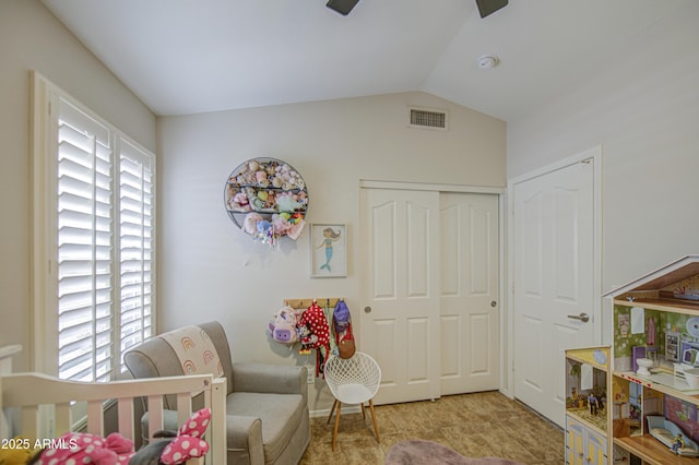 1217 S Longmore Ct, Chandler, AZ 85286 - sitting room featuring plenty of natural light, vaulted ceiling, and carpet