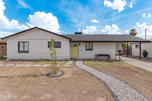 view of ranch-style home