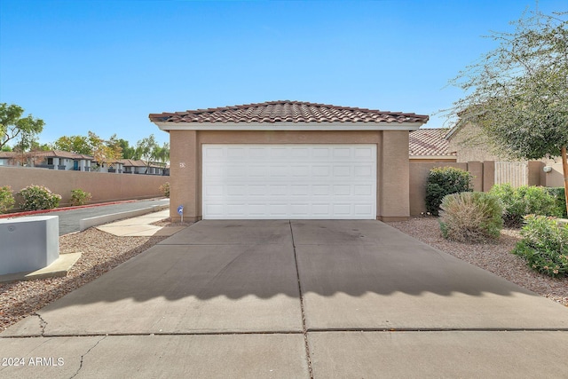 view of garage