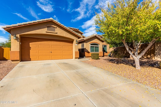 view of front facade with a garage