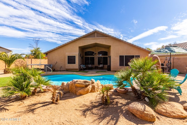 view of pool featuring a patio