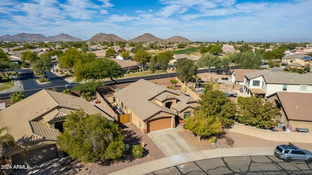 bird's eye view featuring a mountain view