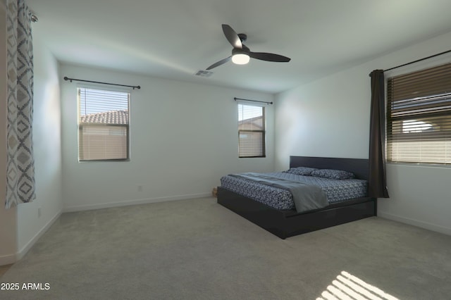 4149 E Appaloosa Rd, Gilbert, AZ 85296 - bedroom with a ceiling fan, carpet, baseboards, and visible vents
