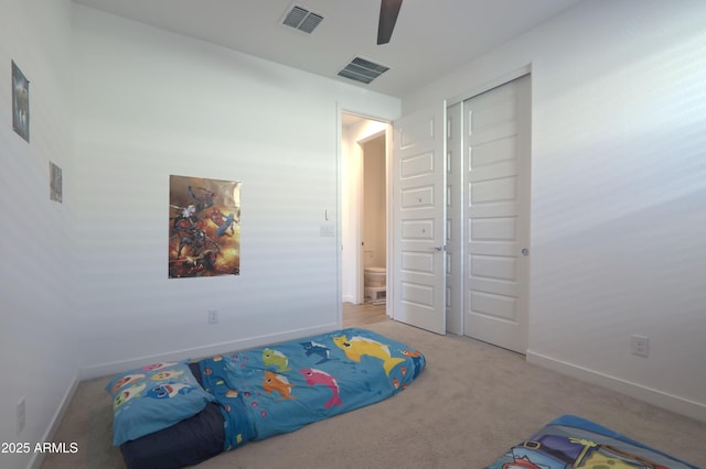 4149 E Appaloosa Rd, Gilbert, AZ 85296 - carpeted bedroom featuring a closet, baseboards, and visible vents