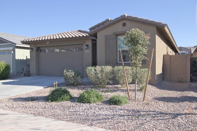 4149 E Appaloosa Rd, Gilbert, AZ 85296 - view of front of home featuring a tiled roof, a garage, driveway, and stucco siding
