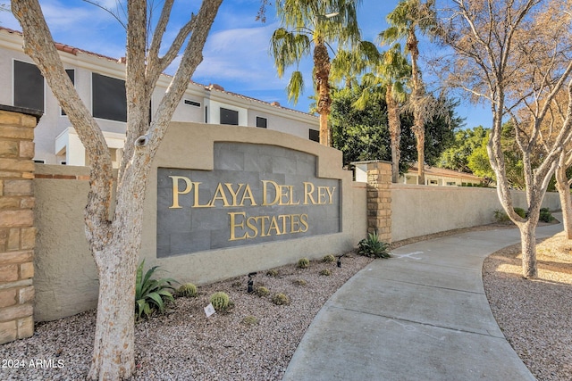 view of community sign