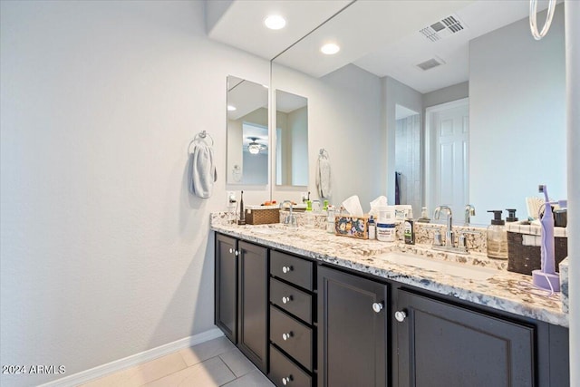 bathroom featuring vanity and tile patterned floors