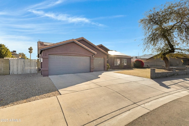 single story home with a garage