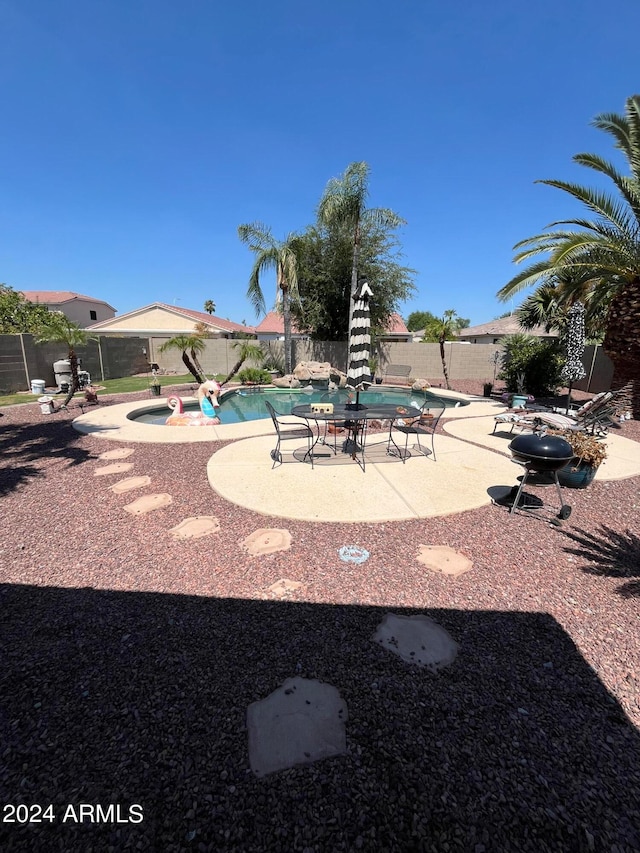 view of pool with a patio area