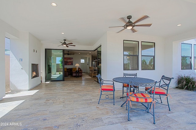 view of patio / terrace with ceiling fan