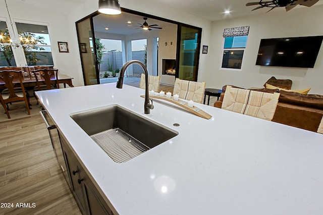 kitchen featuring sink and light hardwood / wood-style floors