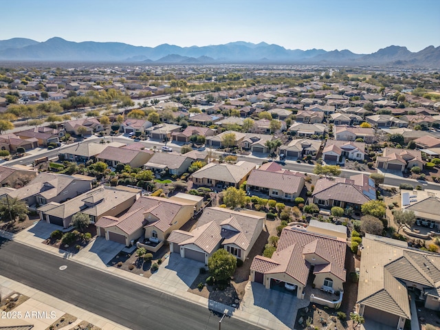 aerial view with a mountain view