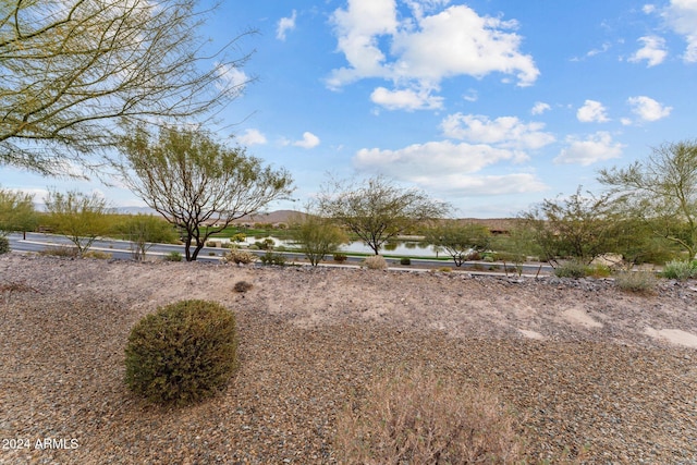 view of yard with a water view