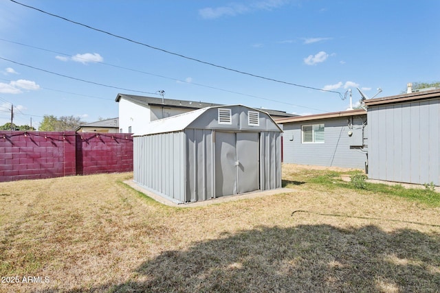 view of shed