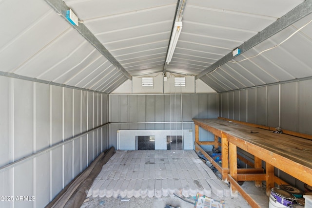additional living space with vaulted ceiling