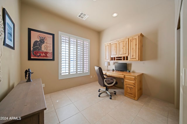 view of tiled home office