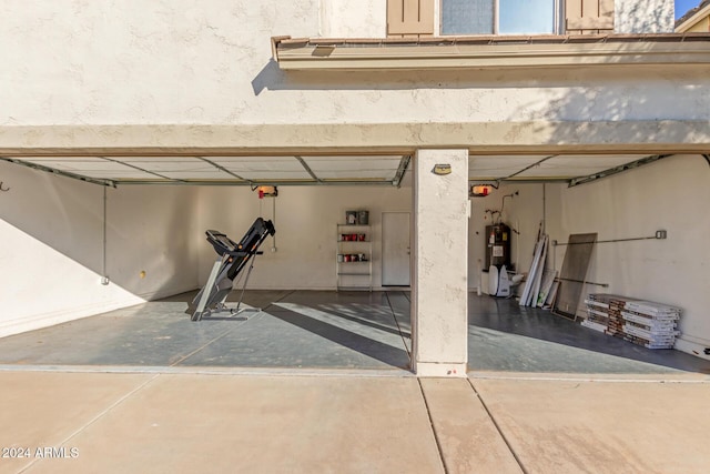 garage with water heater