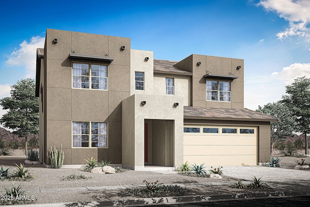 adobe home featuring a garage