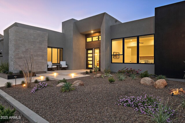 14108 E Harmony Ln, Fountain Hills, AZ 85268 - exterior space featuring stucco siding and a patio