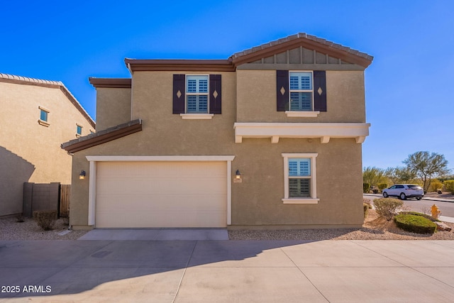 view of front of property featuring a garage