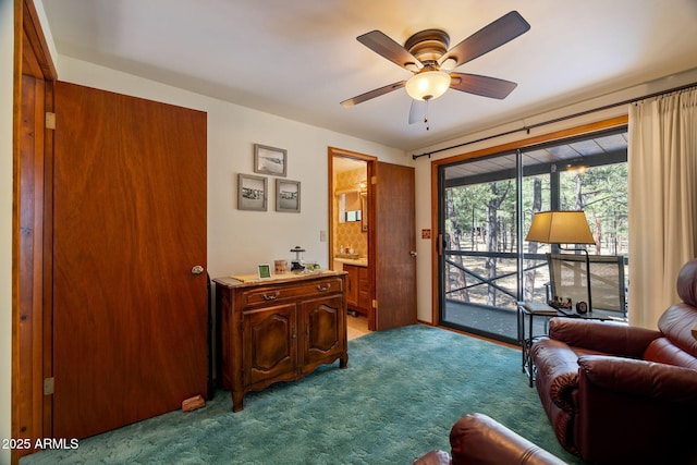 11 N County Road N1030 St, Greer, AZ 85927 - living area featuring carpet and ceiling fan