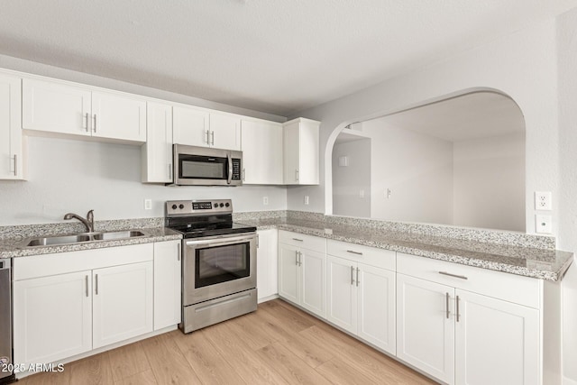 kitchen featuring sink, white cabinetry, and appliances with stainless steel finishes