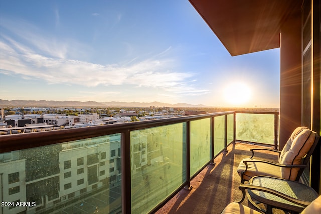 balcony with a mountain view