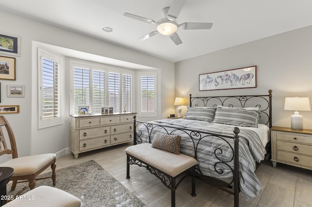 bedroom featuring ceiling fan