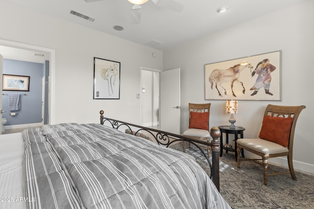 bedroom featuring ceiling fan