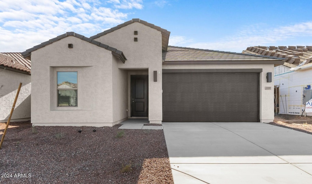 view of front of house with a garage