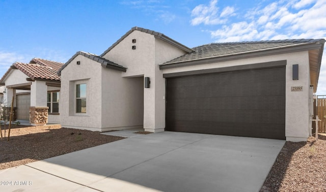 view of front of house with a garage